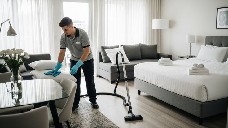 Hotel room housekeeping and cleaning service