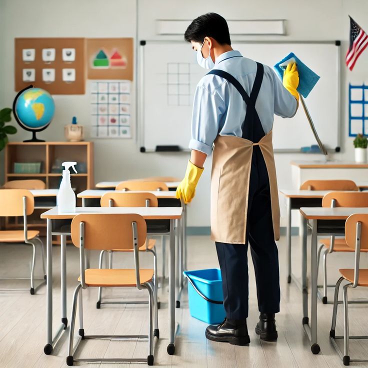 Educational institute cleaning service - classroom and library