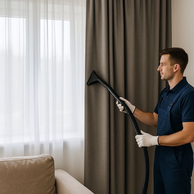 Professional curtain steam cleaning service