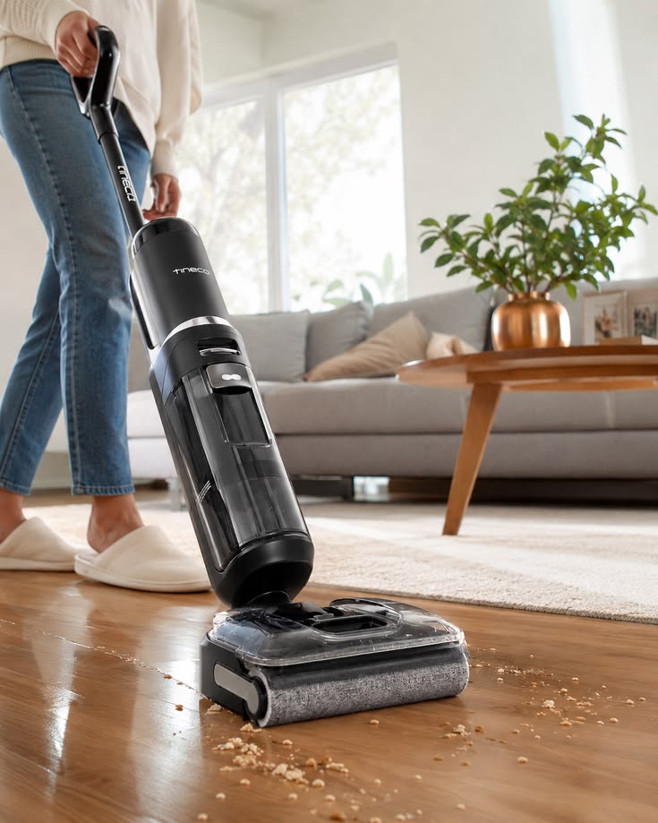 House cleaning staff cleaning a living room in Qatar