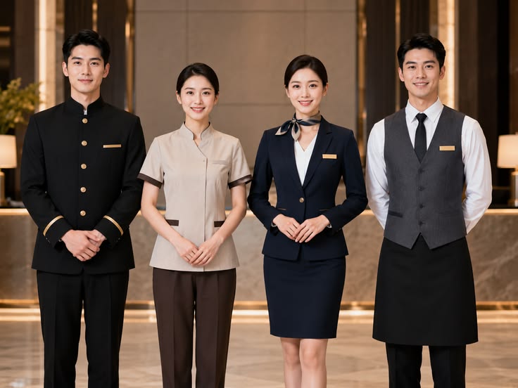 Hotel and restaurant staff - waiters, cashiers and housekeeping