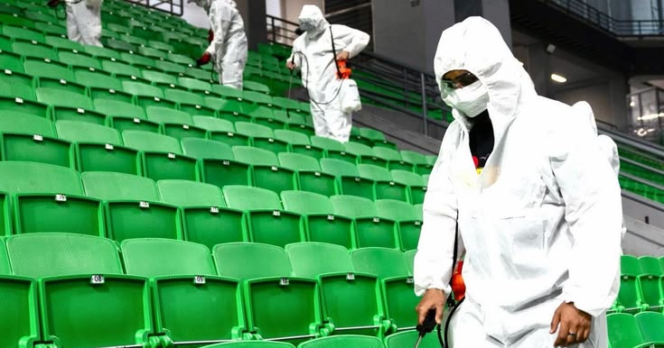 Stadium seating and pitch disinfection service